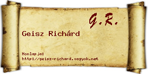Geisz Richárd névjegykártya